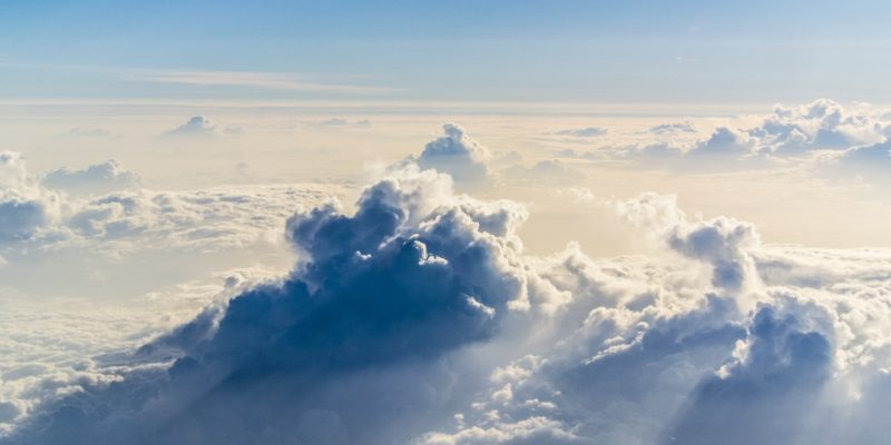 Heavenly clouds in the Sky with blue firmament