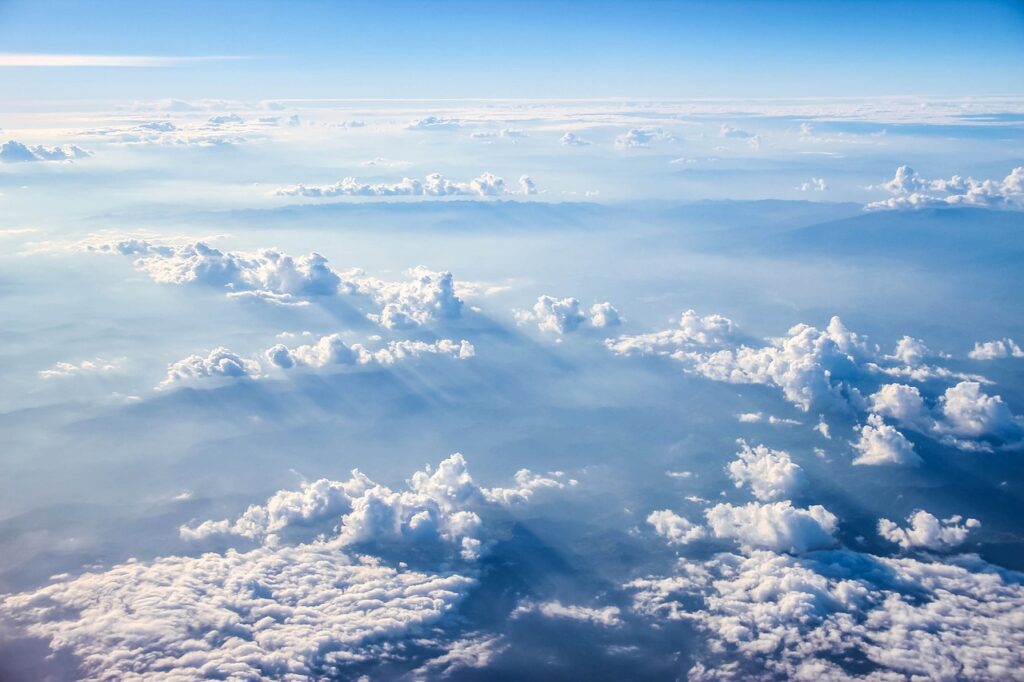 Clouds in the sky at a high elevation